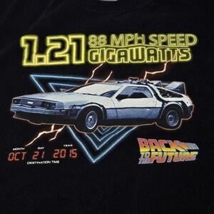 Back to the Future T‎ Shirt Mens M Black 1.21 Gigawatts 88 MPH Print Funko